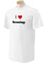 I Love/Heart Genealogy Adult Short Sleeve T-Shirt In Various Colors & Sizes