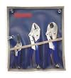 Westward 1ECG4 Locking Pliers Set, 6, 10, 10 In, 3 Pc