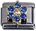 Italian Charms Module Blume gold mit blauen Steinen modul by 
Kult-Schmuck!
