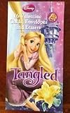 Disney Tangled (16) Valentine Cars with Envelopes and Erasers