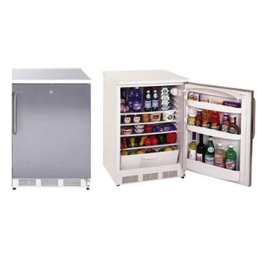 Under-Counter All-Refrigerator White with Wrapped stainless steel door