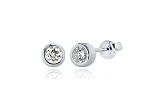 Sterling Silver 5mm Round Cubic Zirconia Stud Earrings