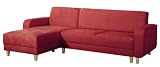 Max Winzer 2760832 Carrie Polsterecke 2.5-Sitzer mit Longchair links inklusiv Bettfunktion Mikrovelours, rot