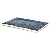 MidWest Quiet Time 47-By-29-Inch Paw Print/Fleece Reversible Pet Bed, Blue