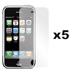 5-Pack Premium Reusable LCD Screen Protector with Lint Cleaning Cloth for Apple iPhone 3G 8GB 16GB [Accessory Export Packaging]