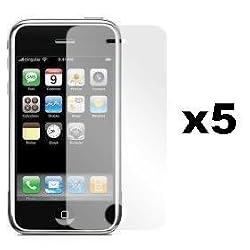5-Pack Premium Reusable LCD Screen Protector with Lint Cleaning Cloth for Apple iPhone 3G 8GB 16GB [Accessory Export Packaging]