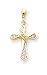 14k AA Diamond Cross Pendant