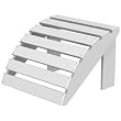 20" Recycled Earth-Friendly Outdoor Patio Adirondack Ottoman - White