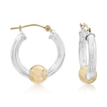 Best Buy Sterling Silver and 14kt Yellow Gold Cape Cod Hoop Earrings