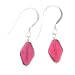 Anna Perrone Magenta Twisted Drop Glass Bead Earrings Finished with .925 Sterling Silver