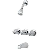 Price Pfister 01-912 Polished Chrome Bedford Triple Handle Tub and Shower Trim with Single Function Showerhead from the Bedford Series 01-912