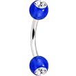 Acrylic Blue Clear Gem Eyebrow Ring 5/16"