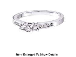 Stunning 14k. Solid White Gold 1/4 ct. Genuine Diamond Promise Ring
