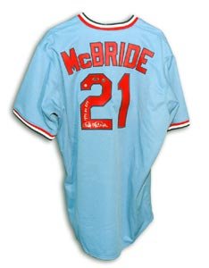 Bake McBride Signed St. Louis Cardinals Throwback Blue Majestic Jersey - 1974 NL ROY
