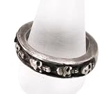 Goth Skulls Pewter Ring Band