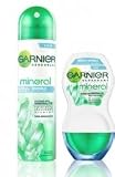 THREE PACKS of Garnier Deodorant Mineralite Invisible 50ml Roll On