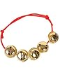 Christmas Santa Claus Red Gold Jingle Bells Bracelet