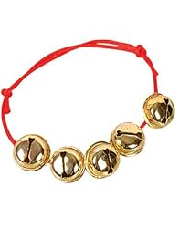 Christmas Santa Claus Red Gold Jingle Bells Bracelet