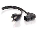 Cables To Go 53409 18 AWG Universal Right Angle Power Cord IEC320C13R to NEMA 5-15P, Black (12 Feet/3.65 Meters)