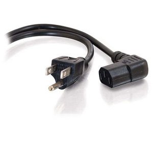Cables To Go 53409 18 AWG Universal Right Angle Power Cord IEC320C13R to NEMA 5-15P, Black (12 Feet/3.65 Meters)