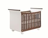 Tulip Panda Standard Sleigh Wood Crib in Chestnut and French White Tulip Panda Standard Sleigh Wood Crib in Chestnut and French White