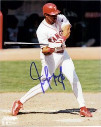 Signed Gonzalez, Juan (Texas Rangers) 8x10 Photo
