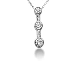 0.43CTW Bezel and Channel Set Diamond Three Stone Pendant in Platinum