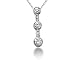 0.43CTW Bezel and Channel Set Diamond Three Stone Pendant in 14k White Gold