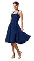 Elegantes knielanges Neckholder Cocktailkleid, Farbe blau von Astrapahl