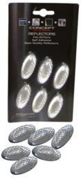 6 White Oval Reflectors Cars, Motorbikes and 