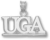 Georgia Bulldogs UGA with Bar 9/16 Pendant - Sterling Silver Jewelry