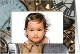 New Year Photo Card, Clock Collage Frame Card