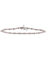 1.00 ctw Diamond Heart Bracelet, 14k Gold B-H3Stone10Kwg 8inch