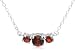 Sterling Silver 3-Stone Garnet Necklace, 16