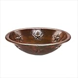 IMAGE OF Premier Oval Star Self Rimming Hammered Copper Sink LO19RSTDB