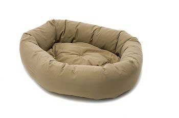 Dog Gone Smart Bed Canvas Donut Pet Bed, Khaki, 