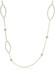 ABS By Allen Schwartz Gold Tone Illusion and Pave Necklace, 38"