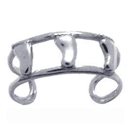 Pitter Patter Baby Feet 14k White Gold Toe Ring