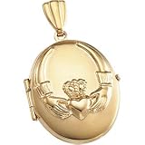14K Yellow Gold Claddagh Locket
