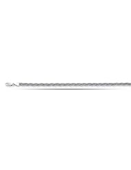 14K White Gold Braided Foxtail Chain Ladies Anklet (10 Inches)