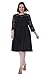 Sapphyra Women's Plus Round Neck 3 4 Sleeve Pleated Lace Midi Dress Size 1X-5X