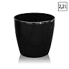 2,2 Liter Blumentopf �bertopf classic schwarz Edel Glanz h 15 cm gl�nzend � 16 cm