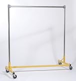 Heavy Duty 5 Foot Garment Z-Rack Single Rail With 5 Foot Uprights Garment Rack Color: Yellow