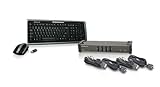 IOGEAR 4-Port DVI KVMP Switch USB 2.0 Console, USB Peripherals, Audio and Wireless Keyboard GCS1104-KM1