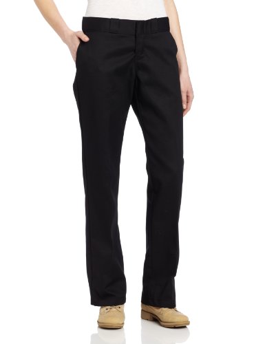 Dickies Women's Original Work Pant with Wrinkle And Stain Resistance,Black,18 Regular