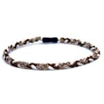 TWISTER-Ionic Titanium Germanium Baseball/sports Power Necklaces-BROWN/WHITE Triple Braid-18 inch/22 inch with clasp