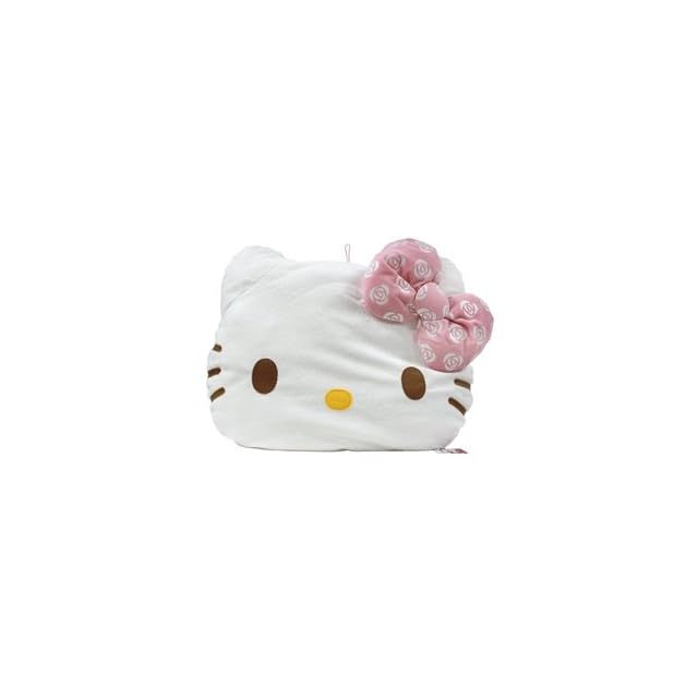 Giant Hello Kitty Princess Rose Face Cushion Pillow Pink Bow On