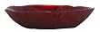 Red Glass Small Bowl with Leaf Design 7.25"D