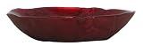Red Glass Small Bowl with Leaf Design 7.25"D