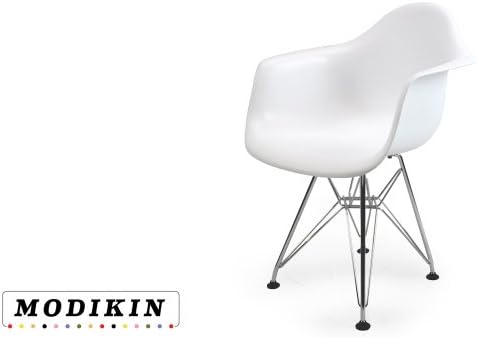 MODIKIN Kids Eiffel Wire Base Shell Chair - Mini Midcentury Modern! (White)